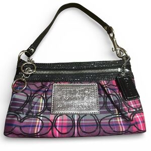 Coach Poppy Tartan Plaid Small Purse Wristlet